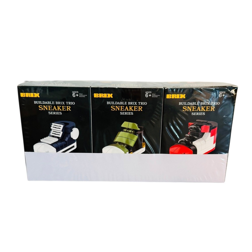 Brix Buildable Sneaker Series Trio Set 3 Pack Red Green Blue Building Blocks NEW - Picture 2 of 3
